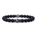 Lava Stone and Wood Bead Bracelet – 8mm Tibetan Buddha Jewelry for Men and Women
