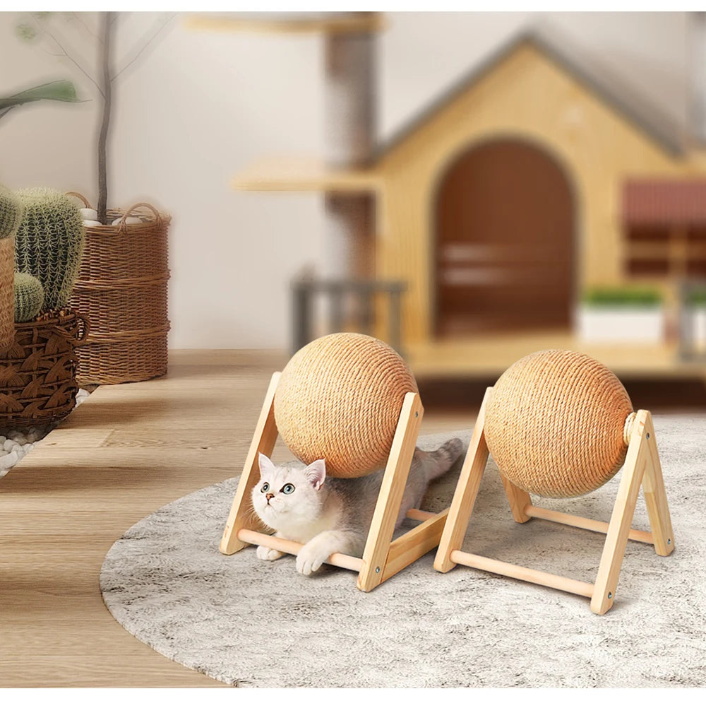 Sisal Rope Scratching Ball – Interactive Claw Grinder for Cat Exercise