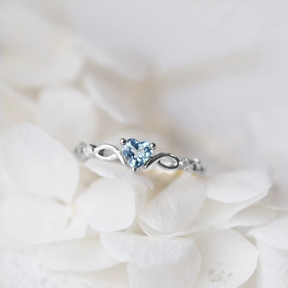 Zircon Heart Ring – Minimalist Finger Jewelry for Romantic Birthday Gifts