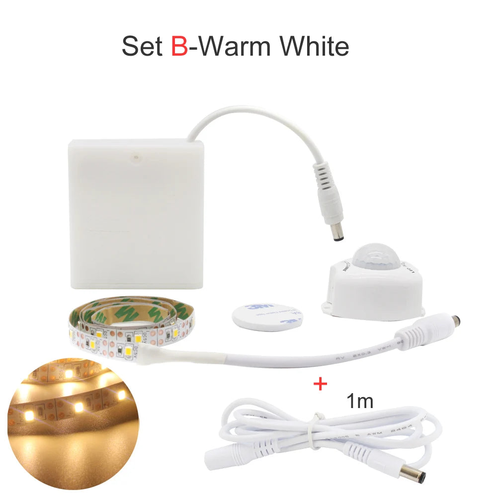 Motion Sensor LED Strip Light – Battery Operated for Kitchen Cabinet