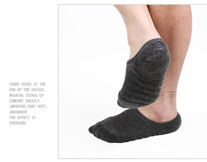 Cotton Anti-Slip Boat Socks – Breathable Athletic Footwear for Men Size 41-45