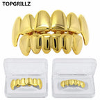 Rose Gold Hip Hop Grillz – Vampire Tooth Caps for Costume Cosplay Party