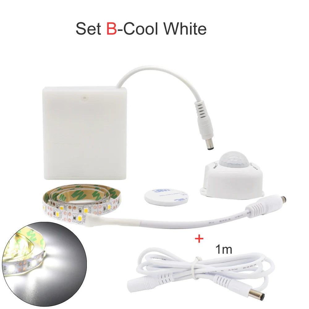 Motion Sensor LED Strip Light – Battery Operated for Kitchen Cabinet