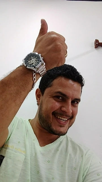 Skeleton Mechanical Watch – Stainless Steel Waterproof Accessory for Men