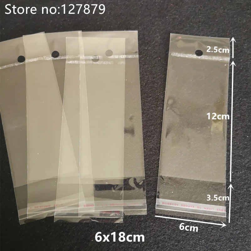 Clear Self-Adhesive Cellophane Bags – Hanging Plastic Pouches for Candy Cookies
