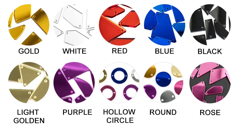 Rhombus Acrylic Mirror Sew On Rhinestones – Decorative Gems for Sewing Craft