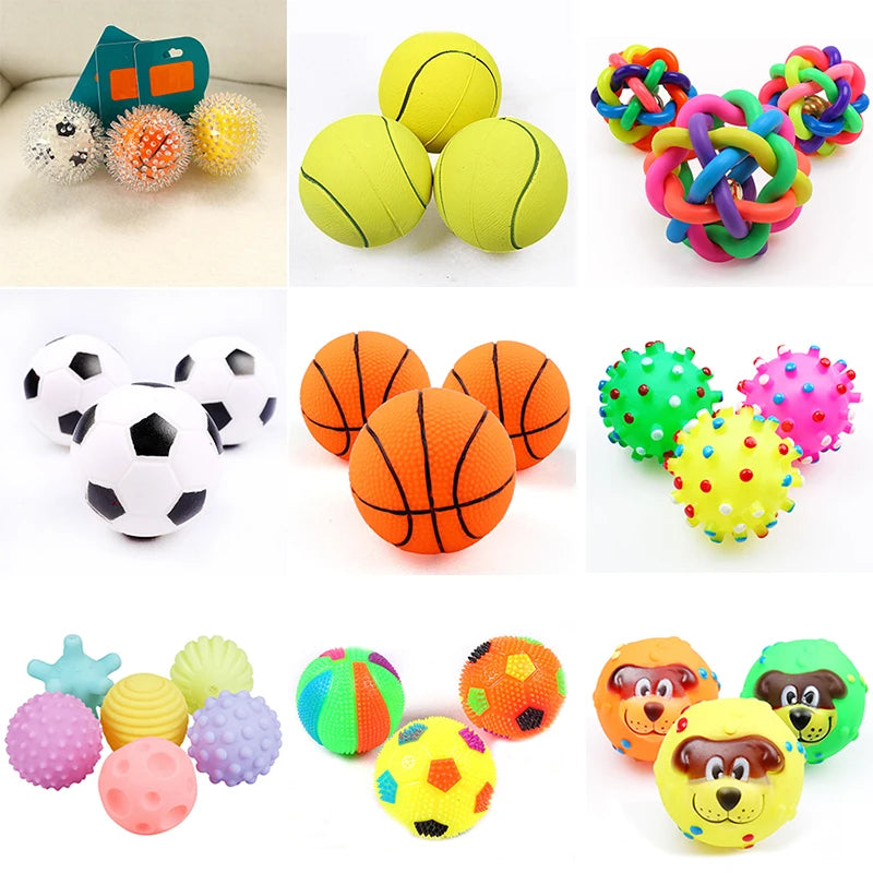 6cm Rubber Squeaky Ball – Durable Chew Toy for Small Dogs and Puppies
