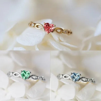 Zircon Heart Ring – Minimalist Finger Jewelry for Romantic Birthday Gifts