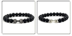Volcanic Stone Dumbbell Bracelet – Matte Lava Bead Jewelry for Fitness Enthusiasts