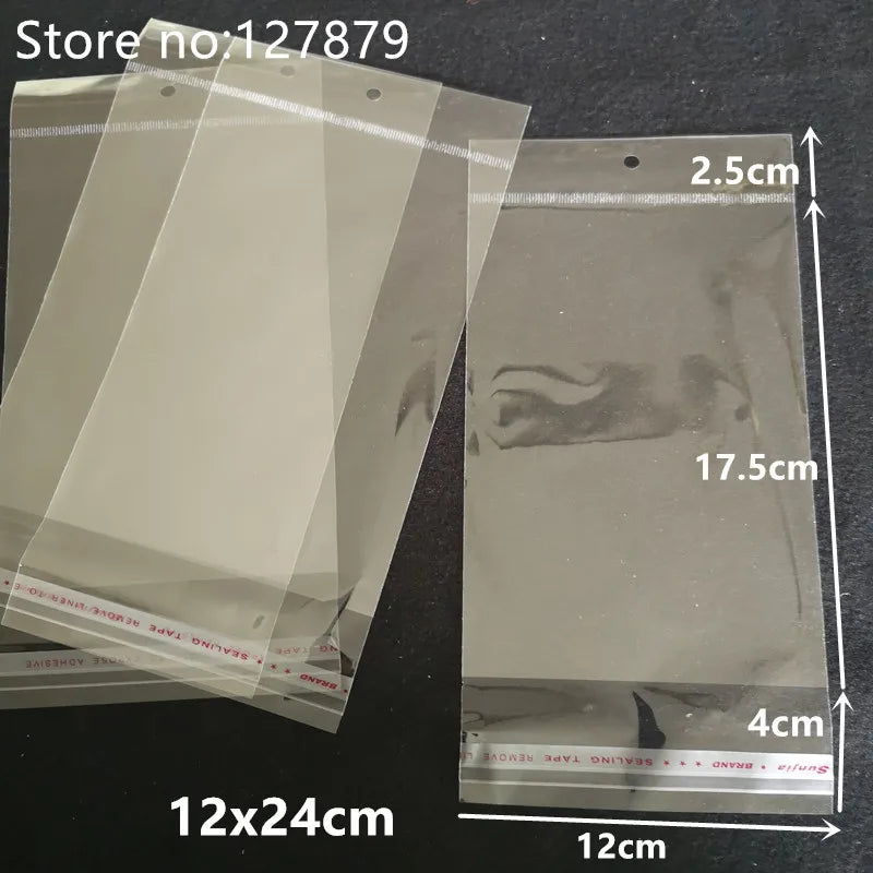 Clear Self-Adhesive Cellophane Bags – Hanging Plastic Pouches for Candy Cookies