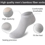 Bamboo Fiber Ankle Socks – Breathable Business Footwear for Men EU 39-48