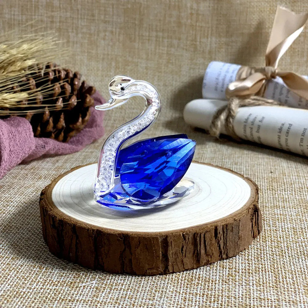 Crystal Swan Figurine – Diamond Glass Ornament for Home Decor and Kids Gifts