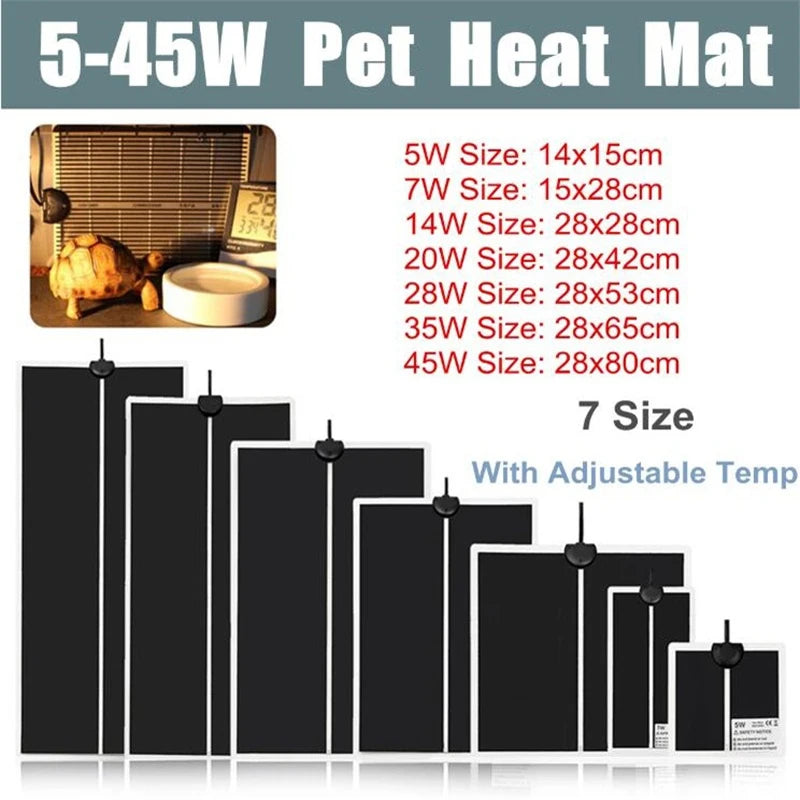 Adjustable Terrarium Heat Mat – Reptile Heating Pad for Habitat Climate Control