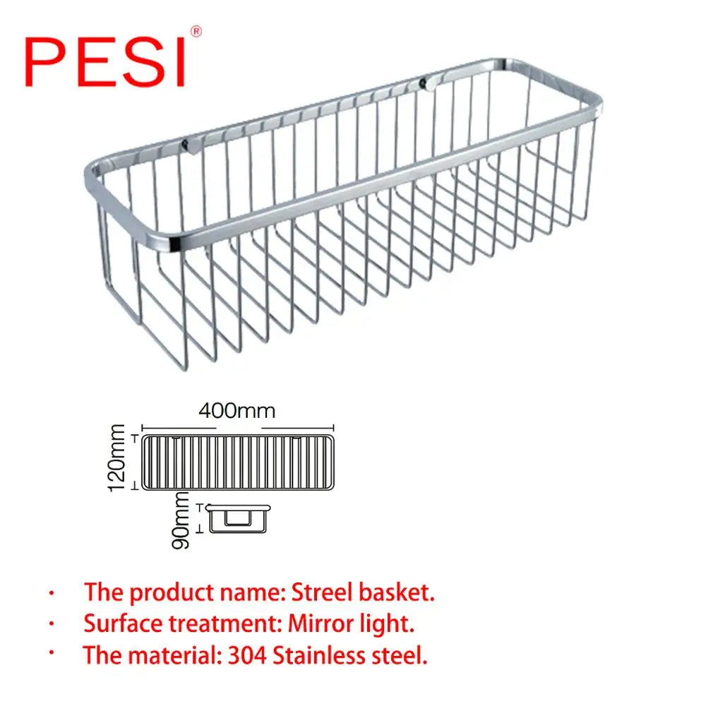 Stainless Steel Corner Shower Caddy – Rustproof Wall Mount for Bathroom Storage