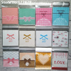 Self-Adhesive Bow-Knot Cookie Bags – 10x10cm Plastic Packaging for Parties