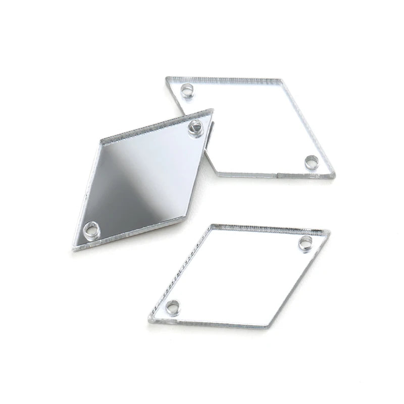 Rhombus Acrylic Mirror Sew On Rhinestones – Decorative Gems for Sewing Craft