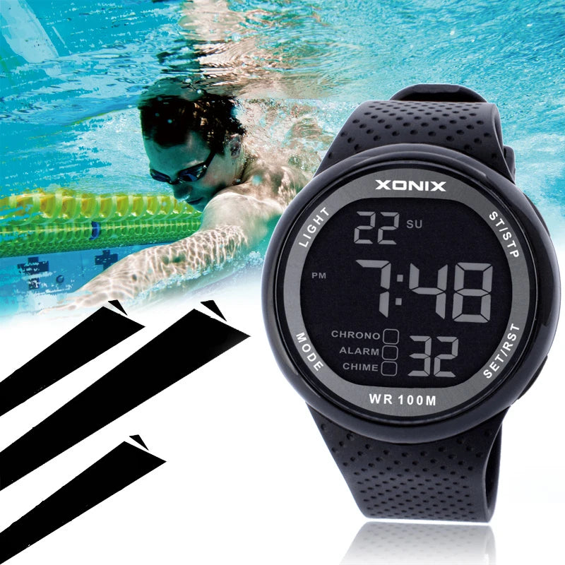XONIX Digital Sports Watch – Waterproof 100m for Swimming and Outdoor Diving