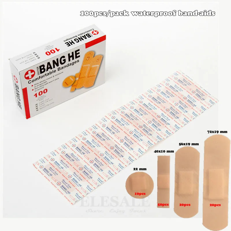 Waterproof Adhesive Bandages – Multi-Size Sterile Plasters for First Aid Kits