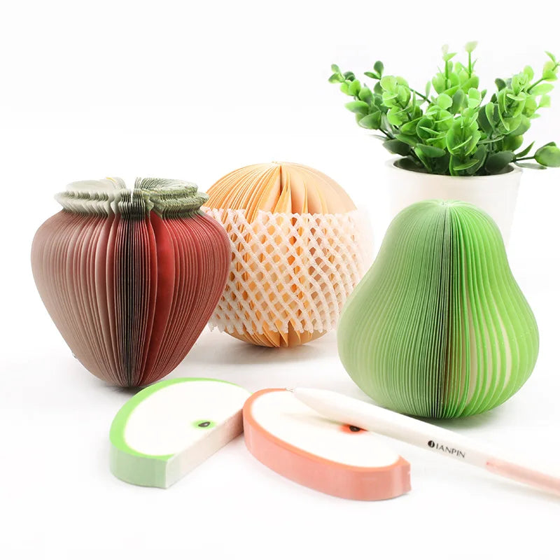 Fruit Shape Sticky Notes – Creative Paper Memo Pads for School Office Supplies