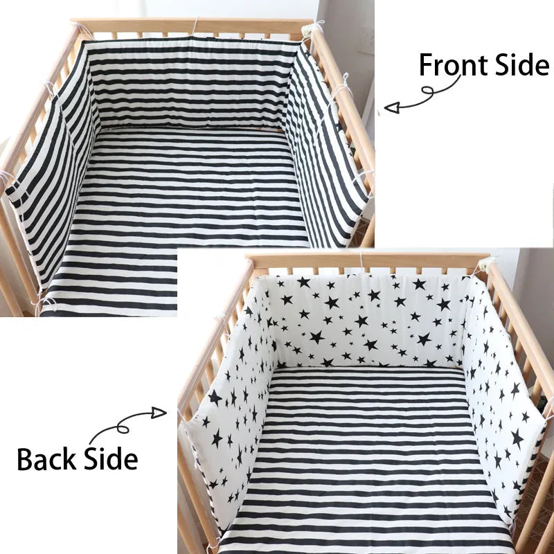 Cotton Star Crib Bumper – Thickened Protective Bedding for Newborn Infants