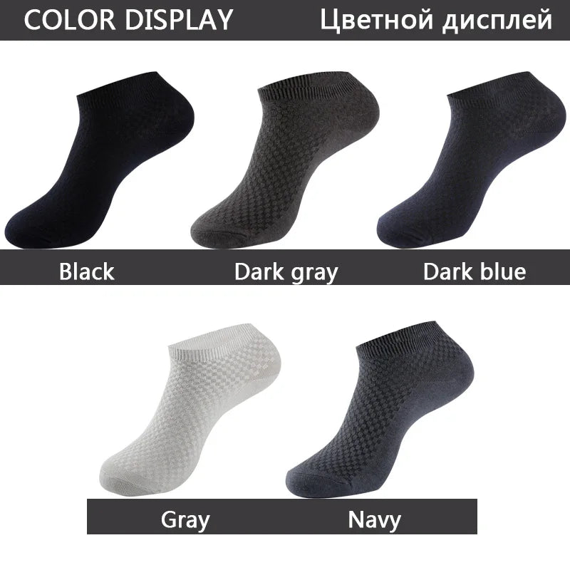 Bamboo Fiber Ankle Socks – Breathable Business Footwear for Men EU 39-48