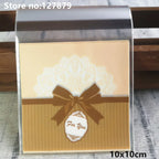 Self-Adhesive Bow-Knot Cookie Bags – 10x10cm Plastic Packaging for Parties