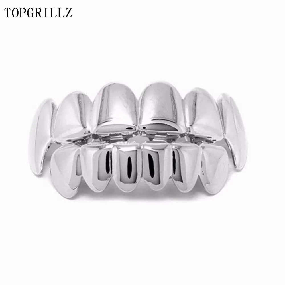 Rose Gold Hip Hop Grillz – Vampire Tooth Caps for Costume Cosplay Party