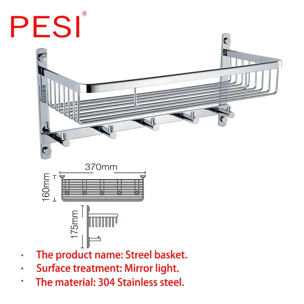 Stainless Steel Corner Shower Caddy – Rustproof Wall Mount for Bathroom Storage