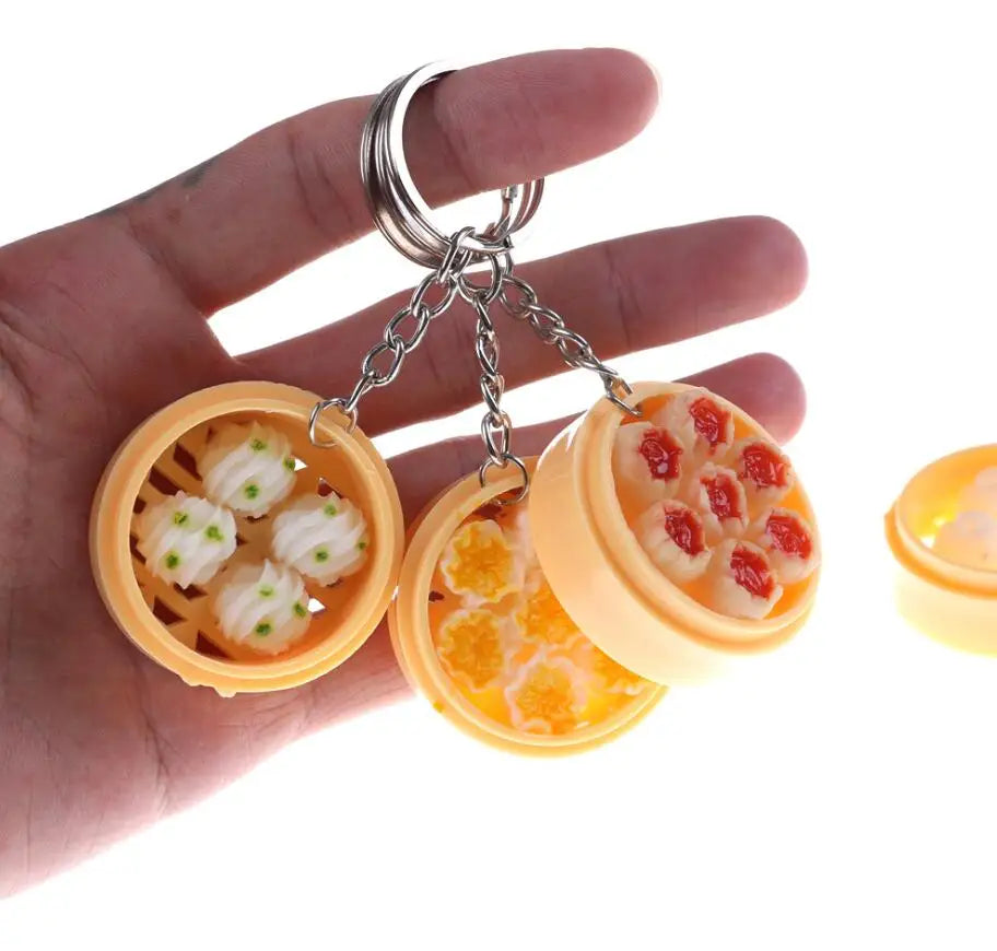 Miniature Noodle Bowl Keychain – Chinese Porcelain Style Bag Pendant