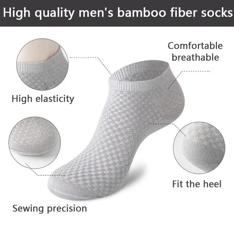 Bamboo Fiber Ankle Socks – Breathable Business Footwear for Men EU 39-48