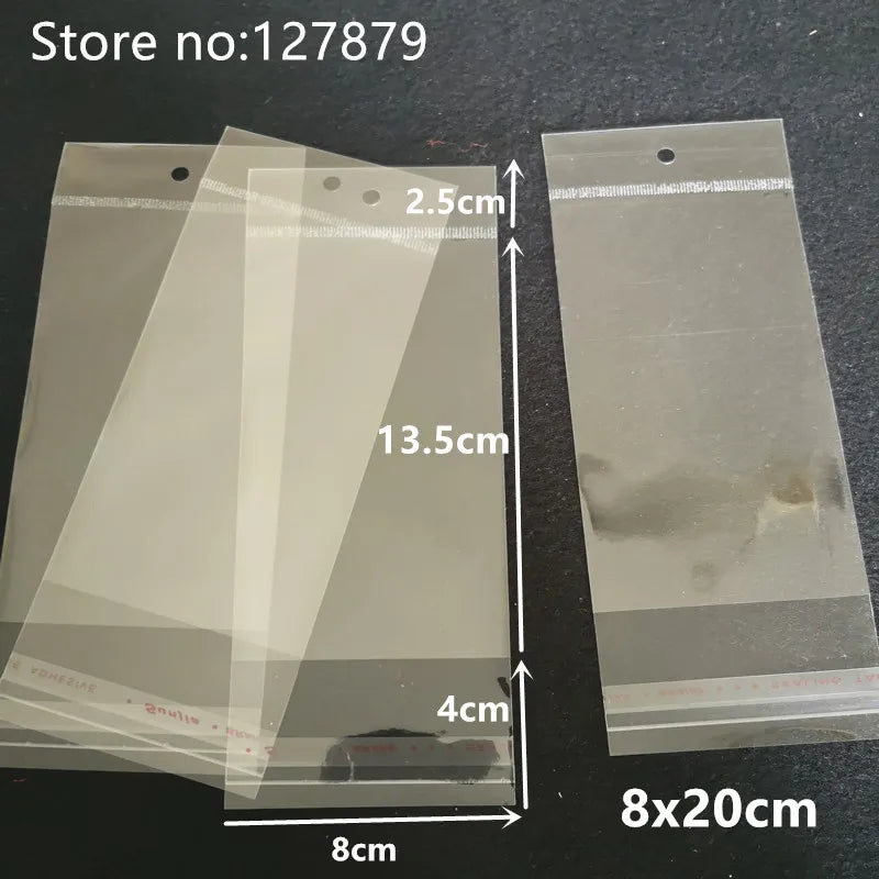 Clear Self-Adhesive Cellophane Bags – Hanging Plastic Pouches for Candy Cookies