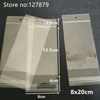 Clear Self-Adhesive Cellophane Bags – Hanging Plastic Pouches for Candy Cookies