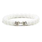 Volcanic Stone Dumbbell Bracelet – Matte Lava Bead Jewelry for Fitness Enthusiasts