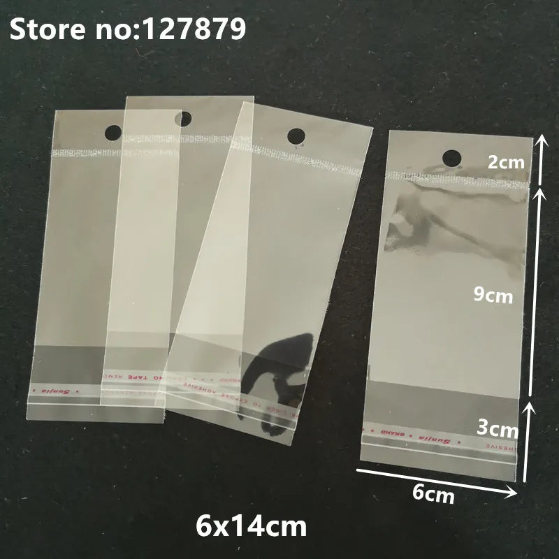 Clear Self-Adhesive Cellophane Bags – Hanging Plastic Pouches for Candy Cookies