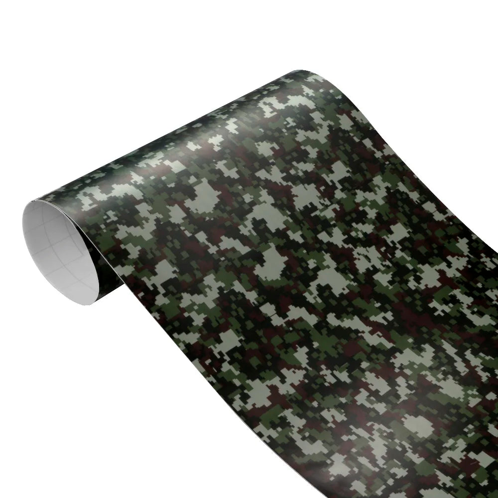 Digital Woodland Camo Vinyl Film – 100cm Adhesive Wrap for Car Styling