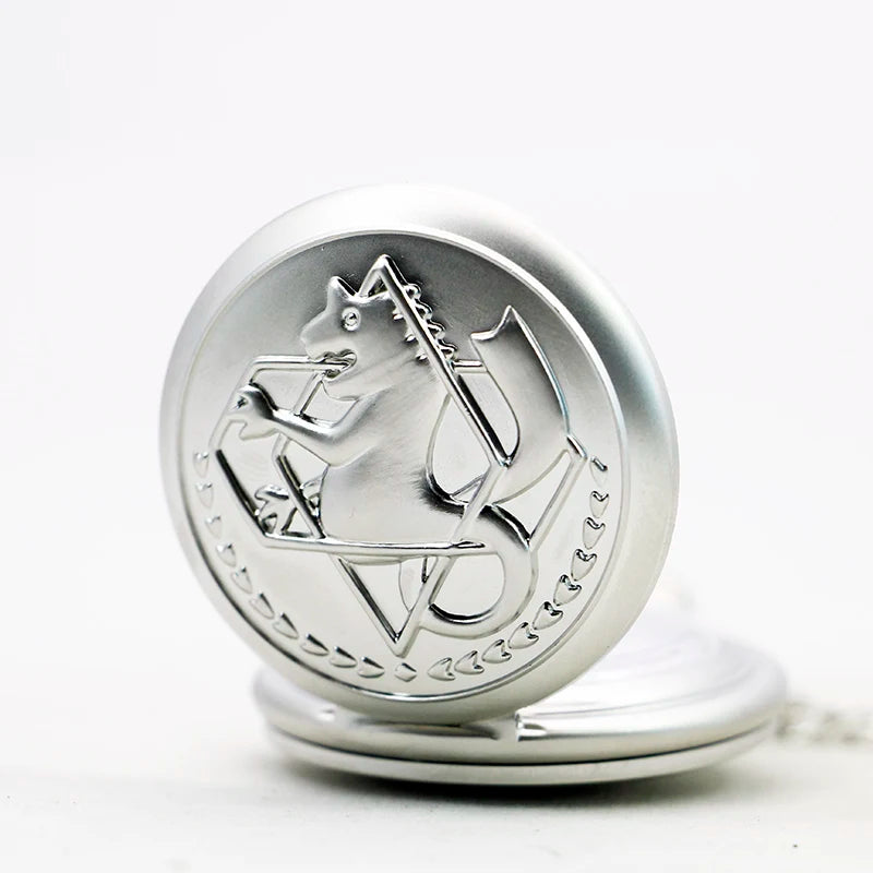 Fullmetal Alchemist Pocket Watch – Silver Quartz Pendant for Anime Cosplay