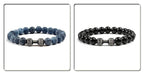 Volcanic Stone Dumbbell Bracelet – Matte Lava Bead Jewelry for Fitness Enthusiasts