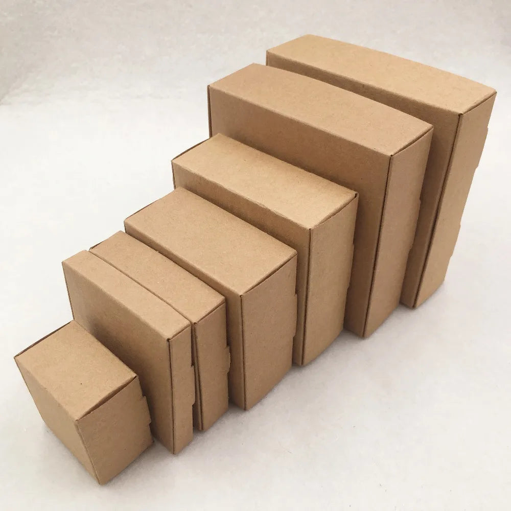 Square Kraft Gift Boxes – Multi Size Paper Containers for Wedding Favors