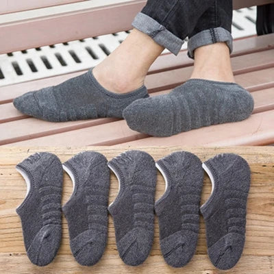 Cotton Anti-Slip Boat Socks – Breathable Athletic Footwear for Men Size 41-45