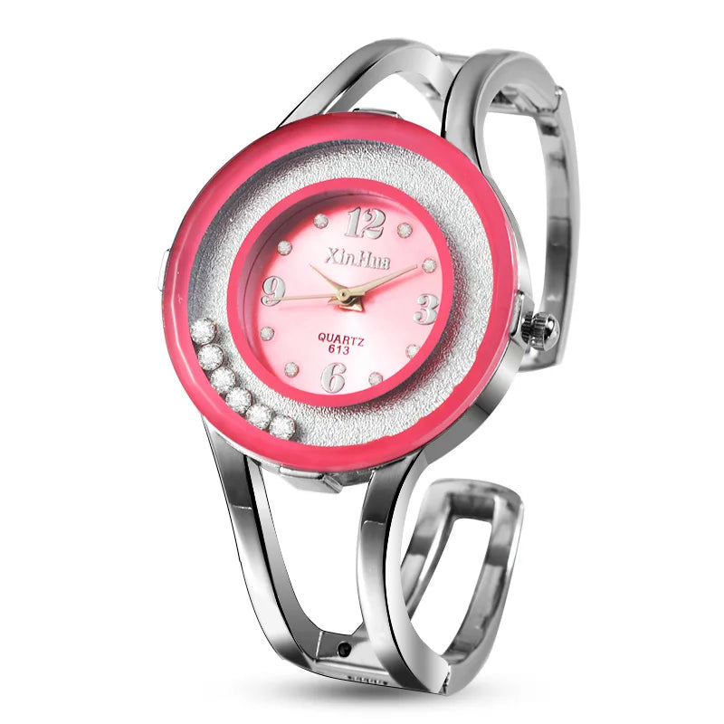 Rhinestone Bracelet Watch – Stainless Steel Luxury Accessory for Formal Events