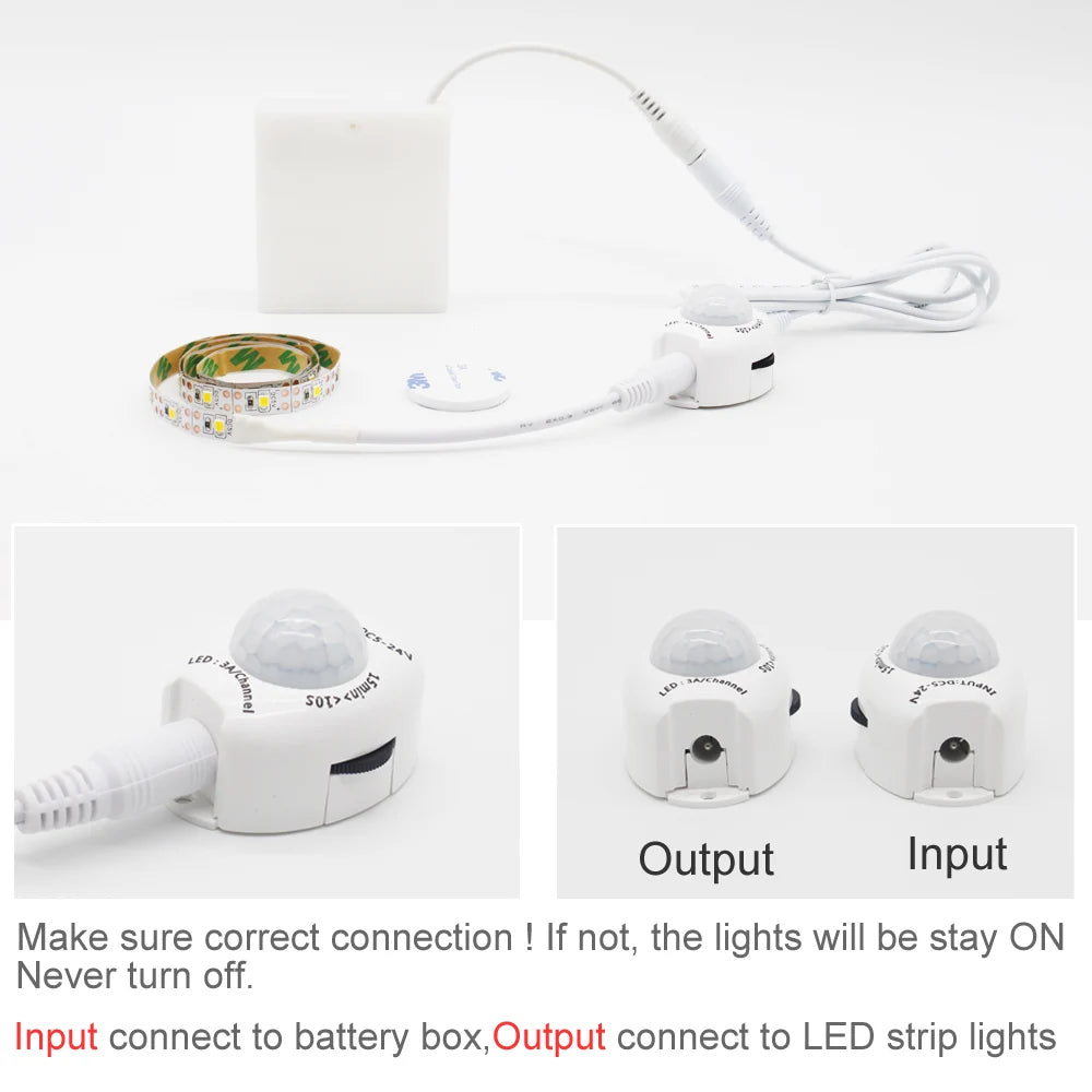 Motion Sensor LED Strip Light – Battery Operated for Kitchen Cabinet