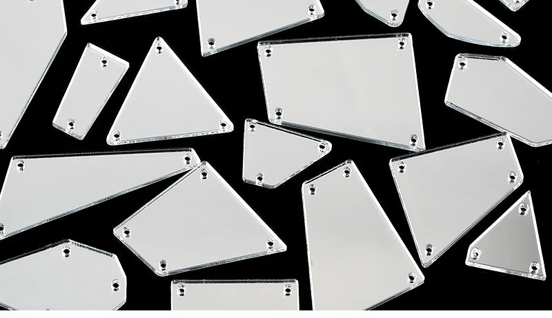 Rhombus Acrylic Mirror Sew On Rhinestones – Decorative Gems for Sewing Craft