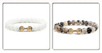 Volcanic Stone Dumbbell Bracelet – Matte Lava Bead Jewelry for Fitness Enthusiasts