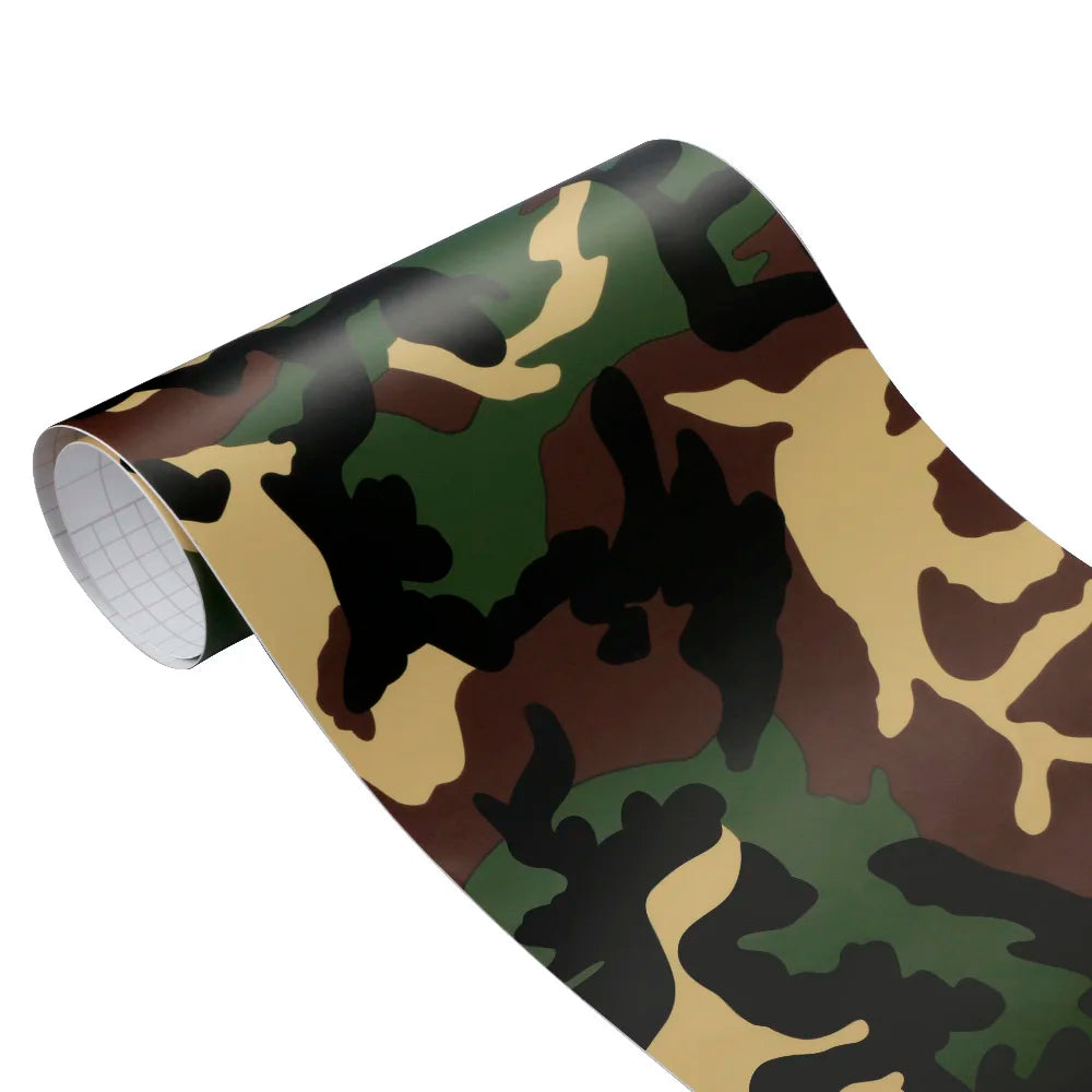 Digital Woodland Camo Vinyl Film – 100cm Adhesive Wrap for Car Styling