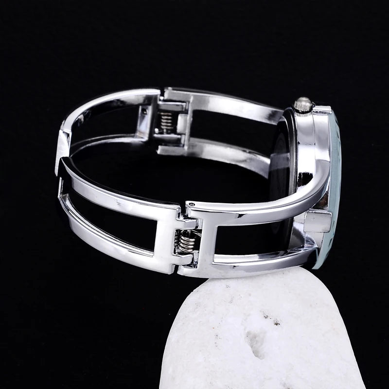 Rhinestone Bracelet Watch – Stainless Steel Luxury Accessory for Formal Events