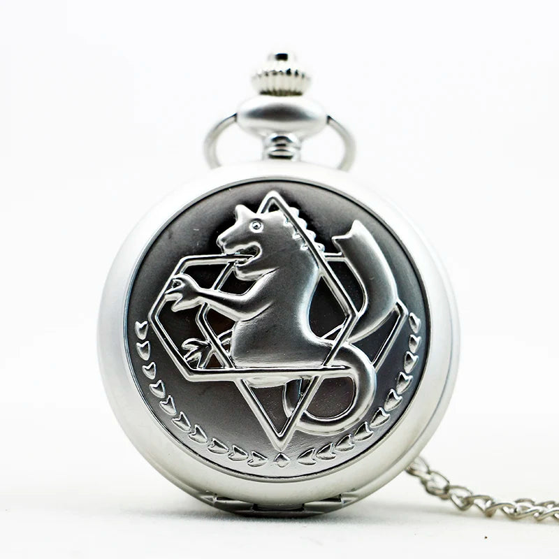 Fullmetal Alchemist Pocket Watch – Silver Quartz Pendant for Anime Cosplay