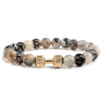 Volcanic Stone Dumbbell Bracelet – Matte Lava Bead Jewelry for Fitness Enthusiasts