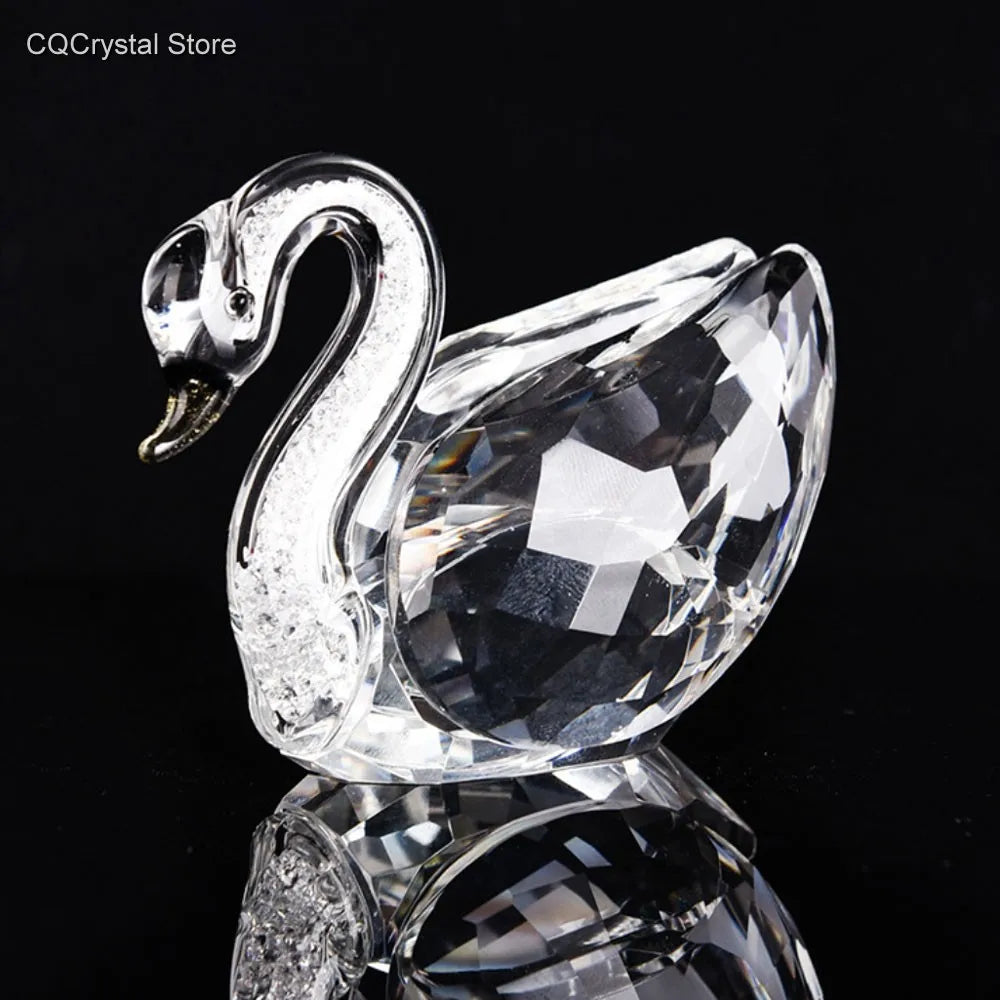 Crystal Swan Figurine – Diamond Glass Ornament for Home Decor and Kids Gifts