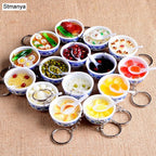 Miniature Noodle Bowl Keychain – Chinese Porcelain Style Bag Pendant