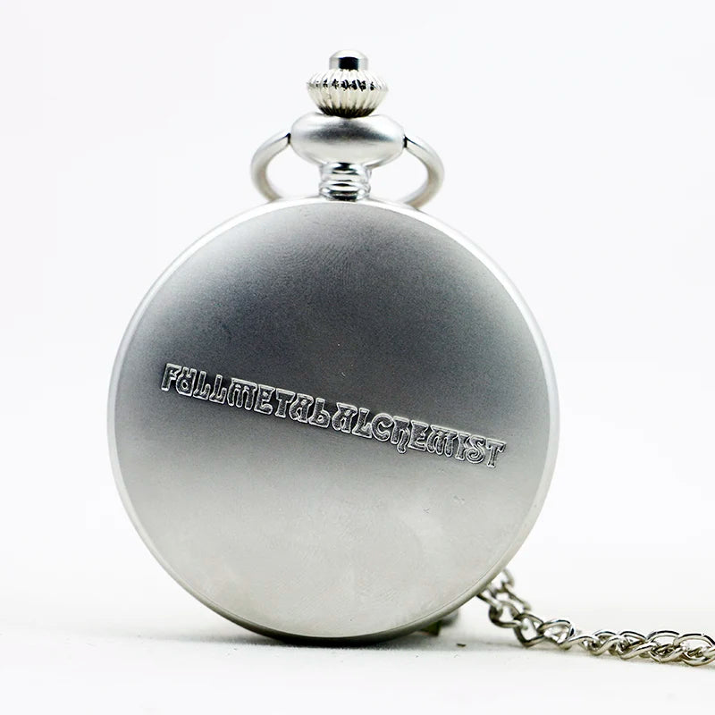 Fullmetal Alchemist Pocket Watch – Silver Quartz Pendant for Anime Cosplay